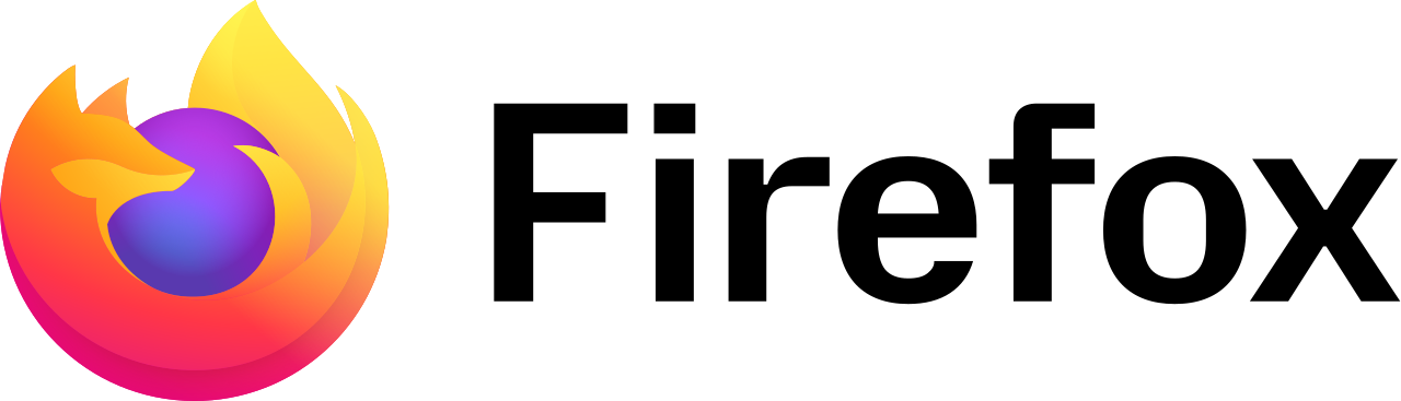 Firefox logo and wordmark, 2026 graphic. Mozilla Corporation; unchanged Commons file. Firefox and its logo are Mozilla Foundation trademarks. Editorial reference, no affiliation with Mozilla.